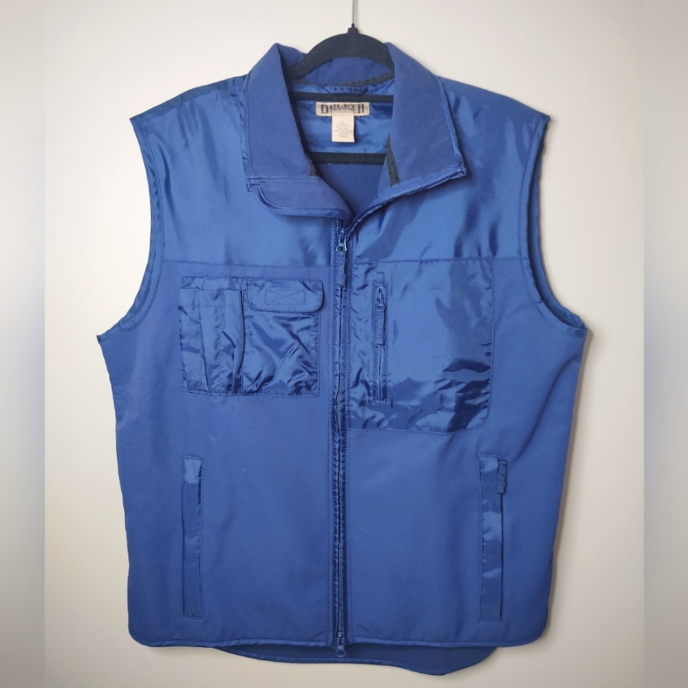 Duluth Trading Co Vest Men's Sz L Blue Fish Hunt
